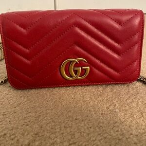 Red Gucci Marmont mini crossbody bag